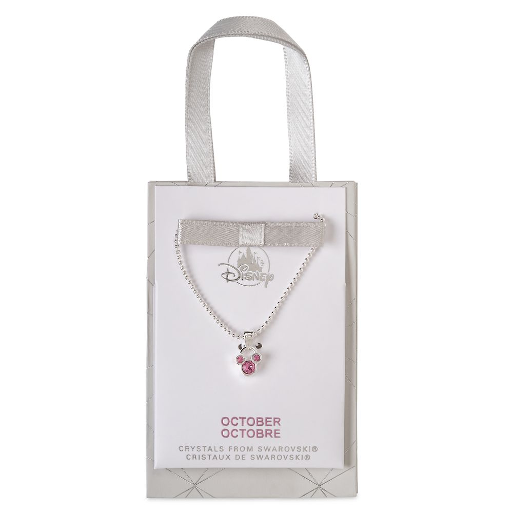 Mickey Mouse Icon Birthstone Necklace – October