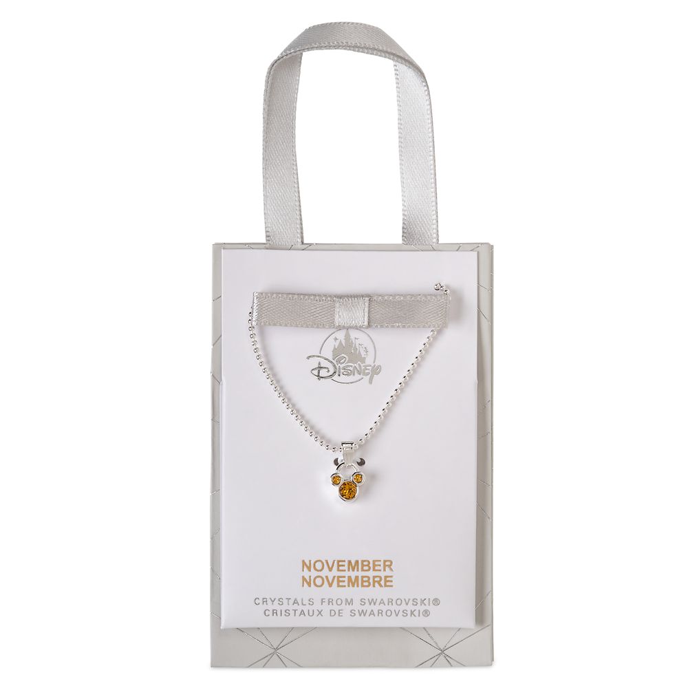 Mickey Mouse Icon Birthstone Necklace – November
