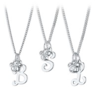 Mickey Mouse Swarovski Crystal Initial Necklace