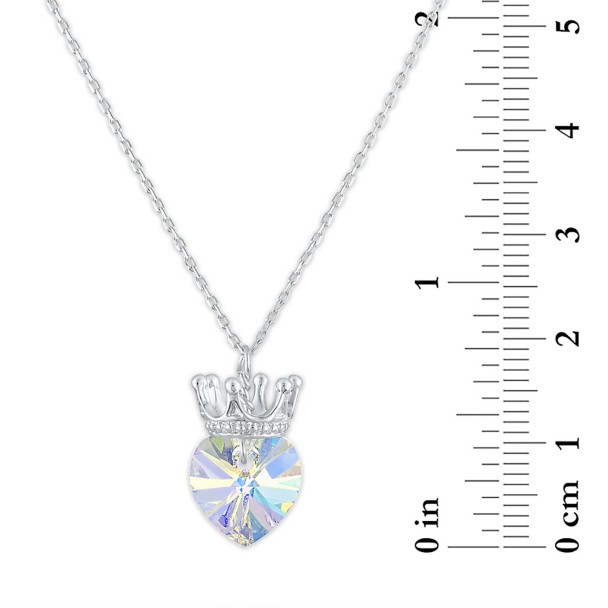 Disney Princess Crystal Heart Crown Necklace
