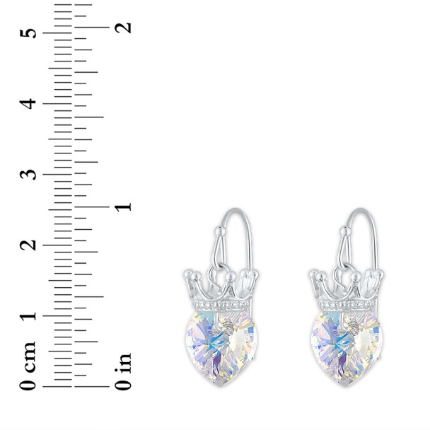 Disney Princess Crystal Heart Crown Earrings
