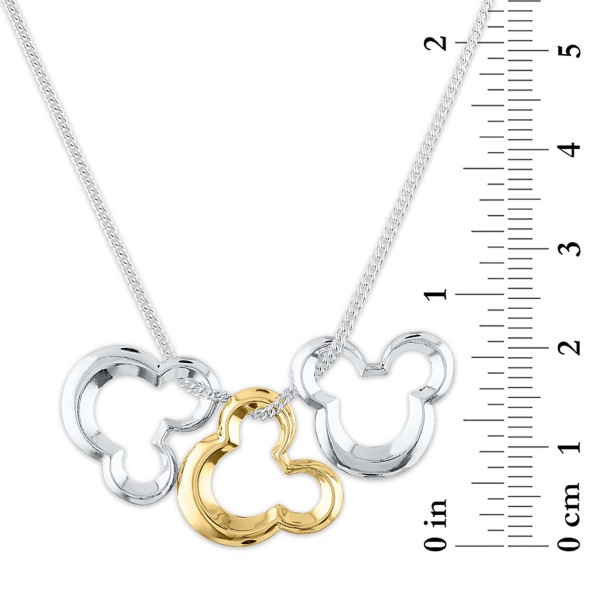 Mickey Mouse Icon Triple Pendant Necklace