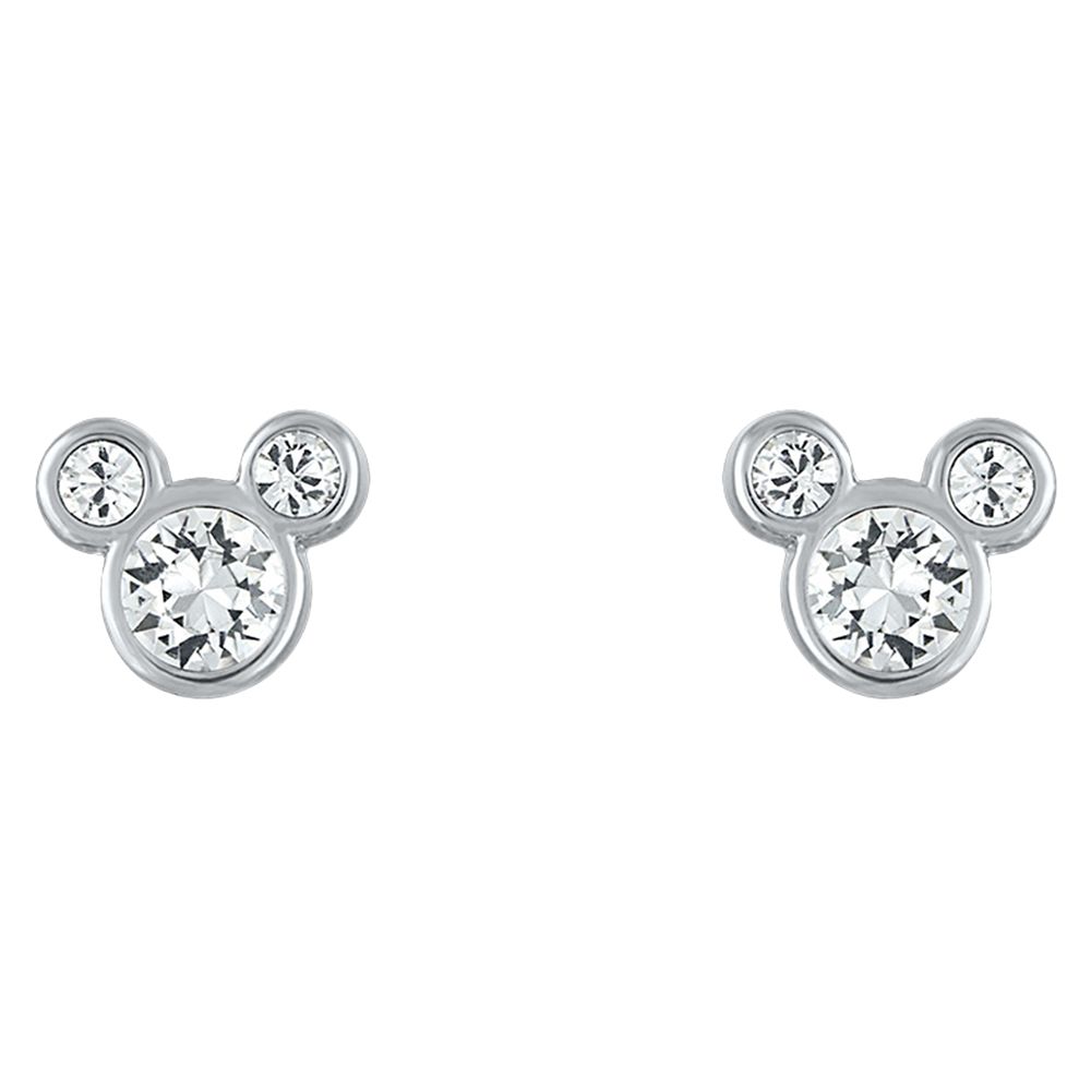 Mickey Mouse Icon Swarovski Crystal Earrings – Silver | shopDisney