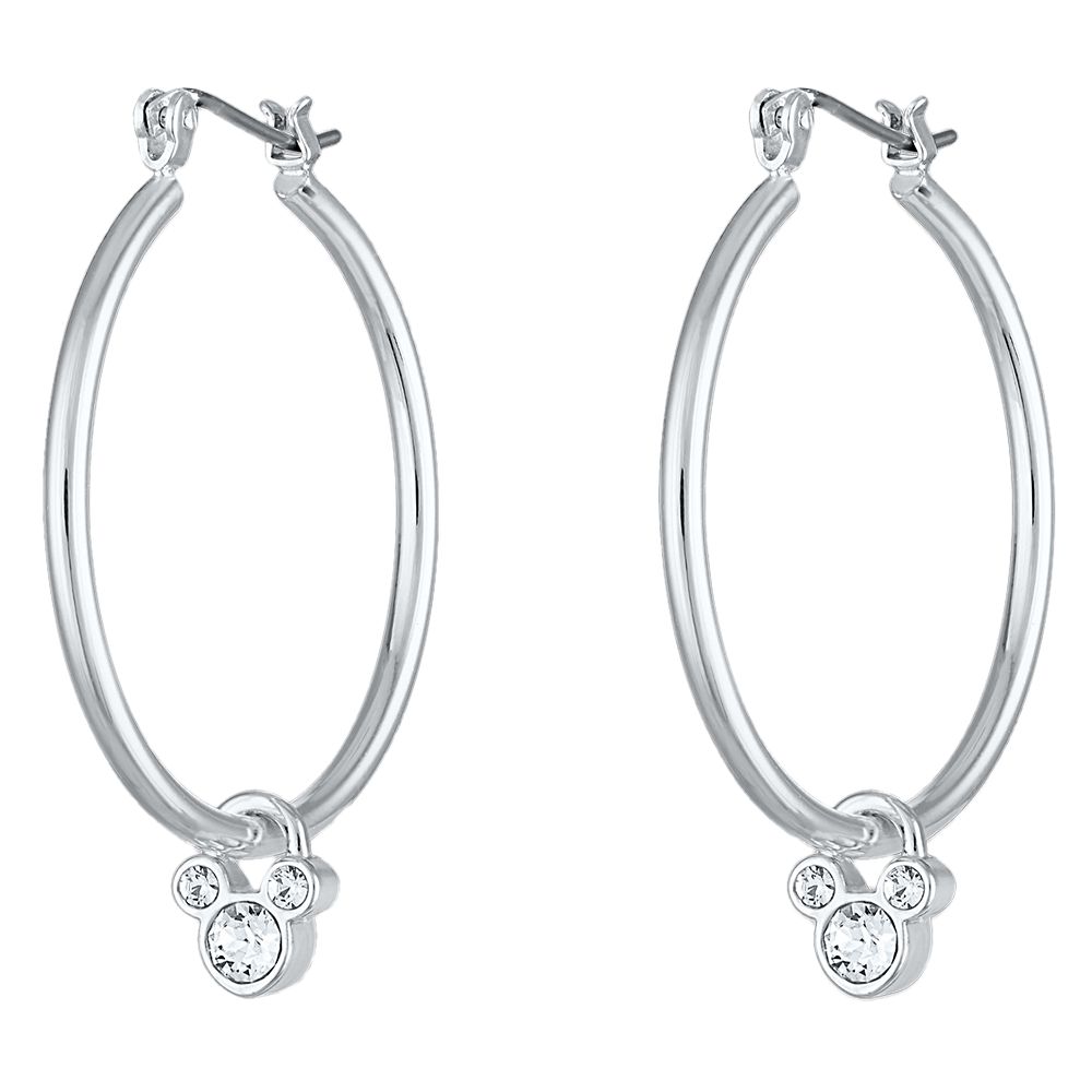 Mickey Mouse Crystal Icon Hoop Earrings