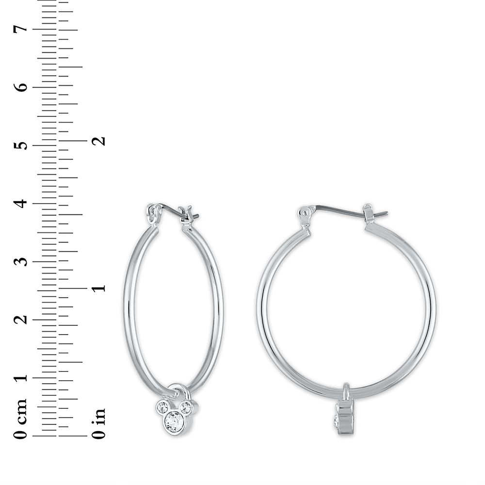 Mickey Mouse Crystal Icon Hoop Earrings