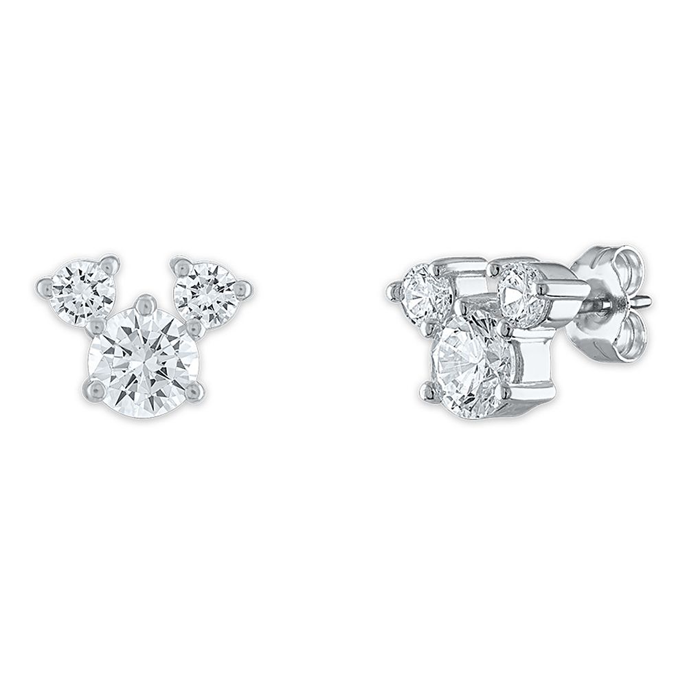 Mickey Mouse Icon Sterling Silver Stud Earrings