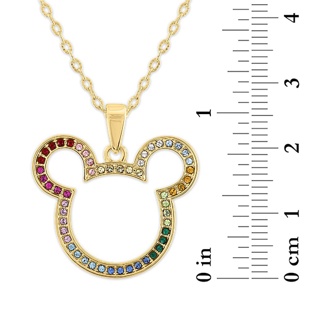 Mickey Mouse Icon Swarovski Crystal Rainbow Necklace