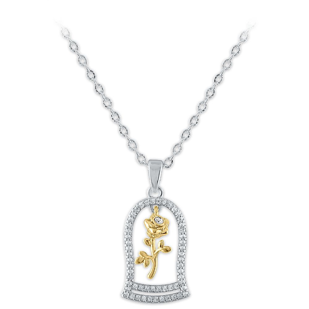 Enchanted Rose Swarovski Crystal Necklace – Beauty and the Beast