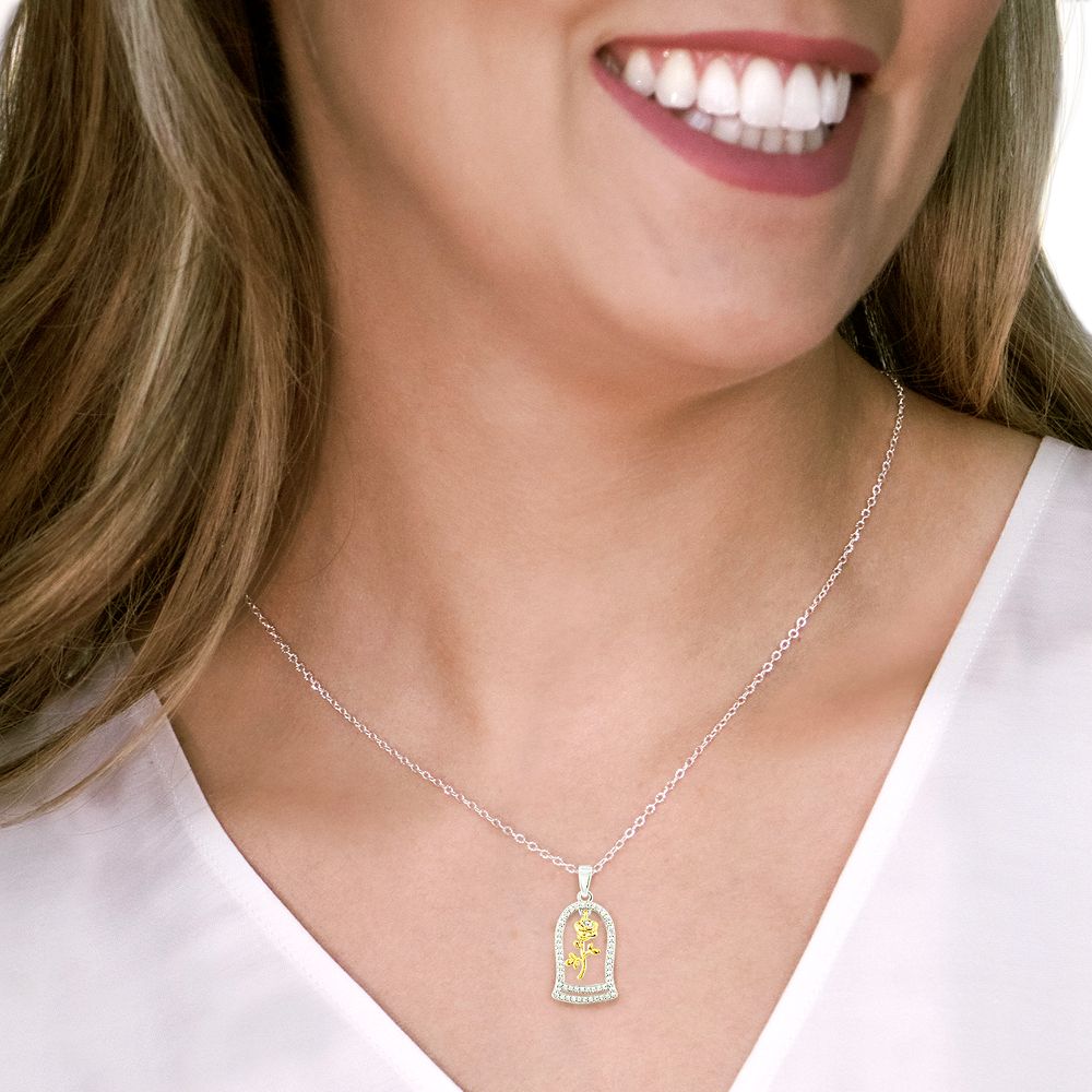 Enchanted Rose Swarovski Crystal Necklace – Beauty and the Beast