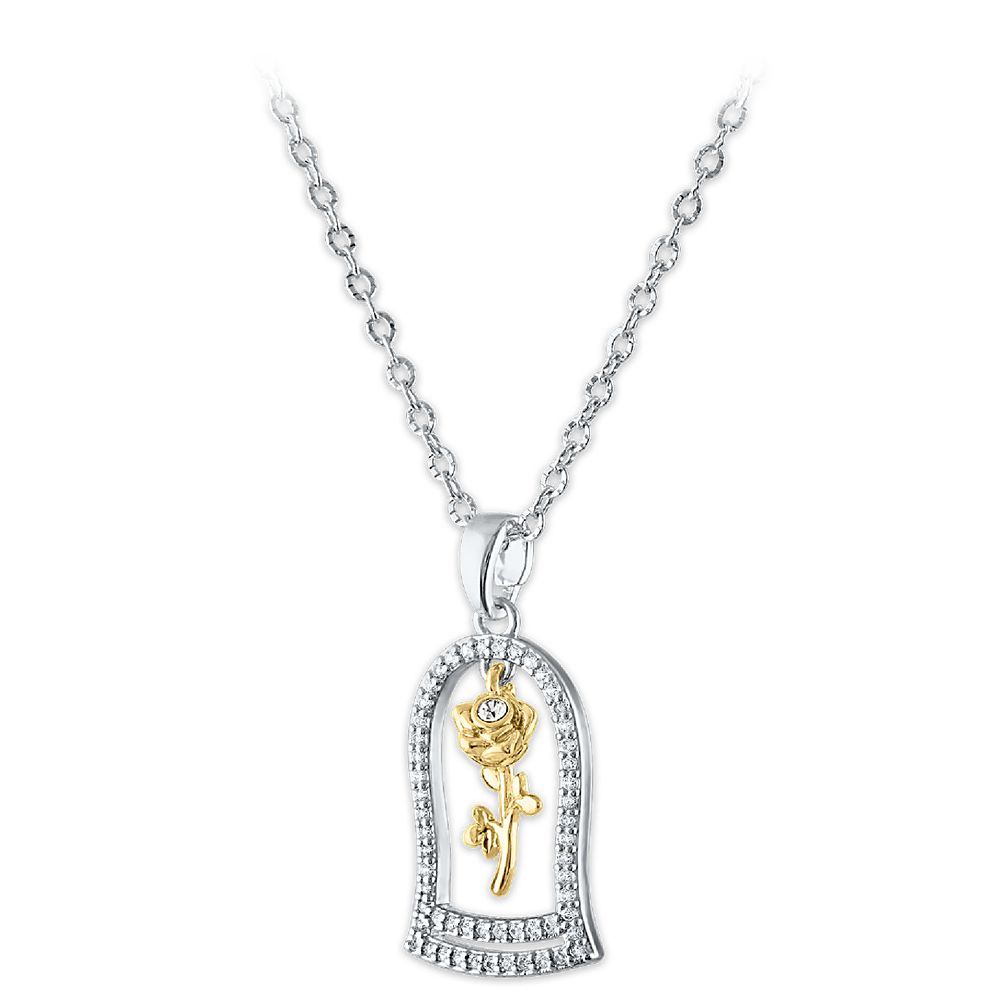 Enchanted Rose Swarovski Crystal Necklace – Beauty and the Beast