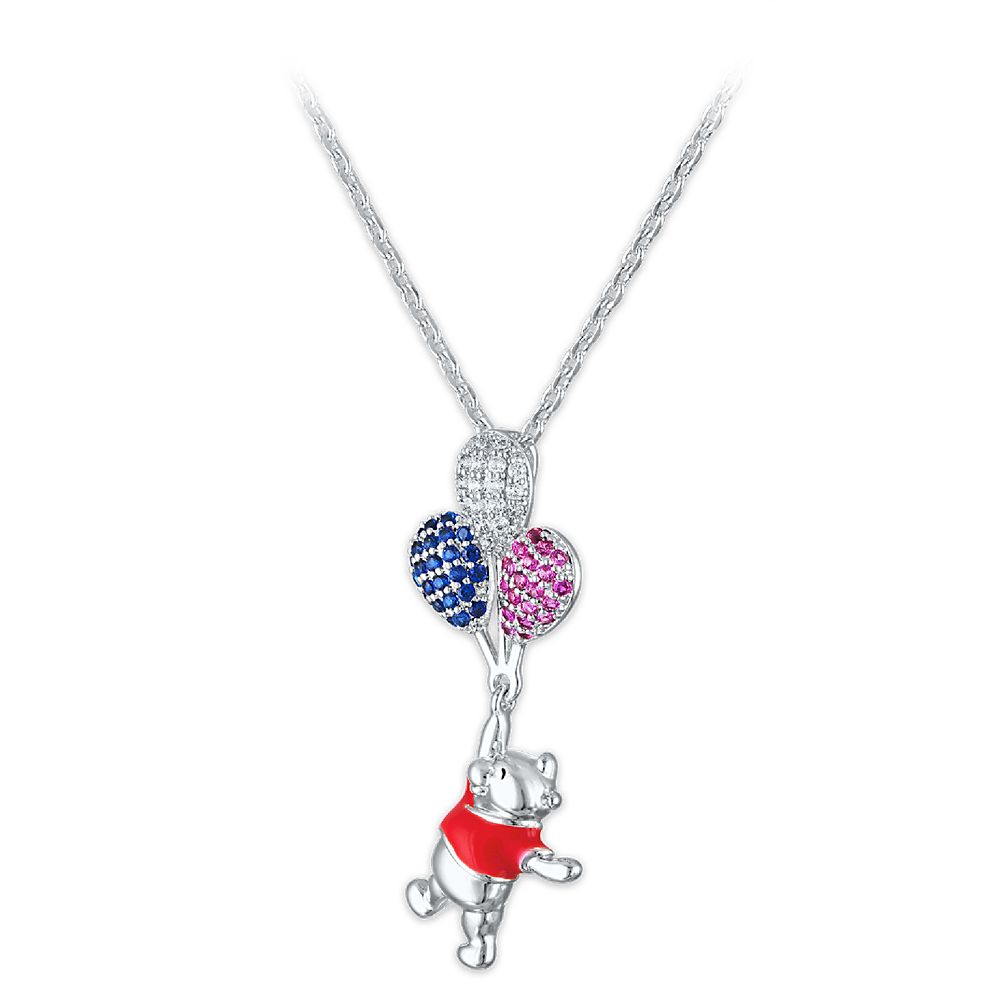 Winnie the Pooh and Balloons Swarovski Crystal Necklace