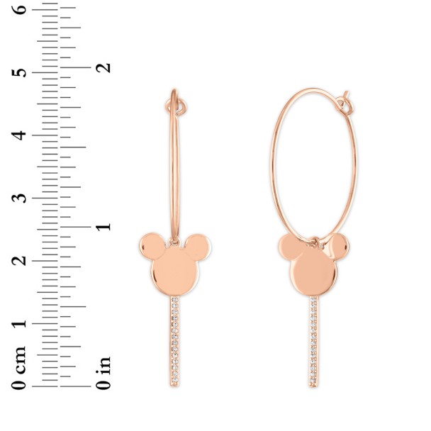 Mickey Mouse Icon Dangle Hoop Earrings