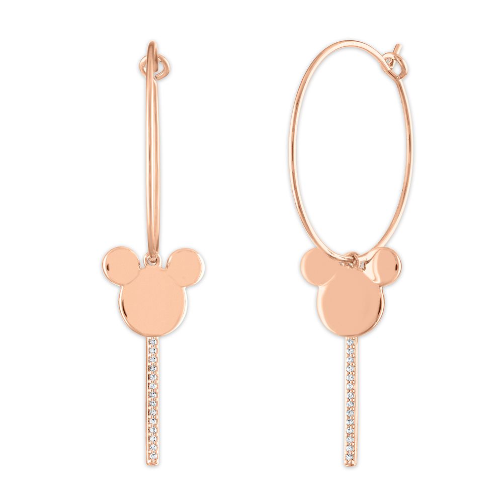 Mickey Mouse Icon Dangle Hoop Earrings