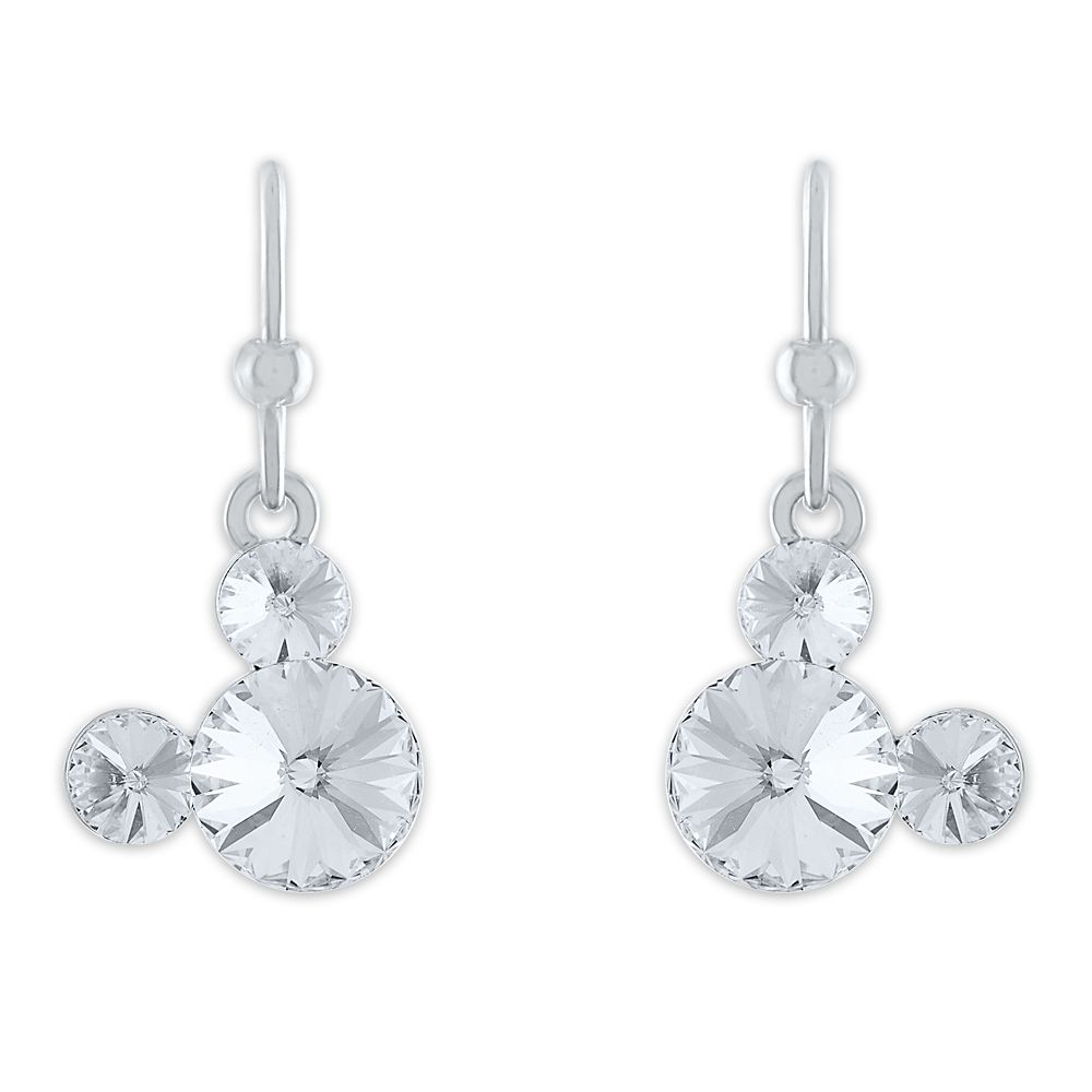 Mickey Mouse Crystal Icon Drop Earrings