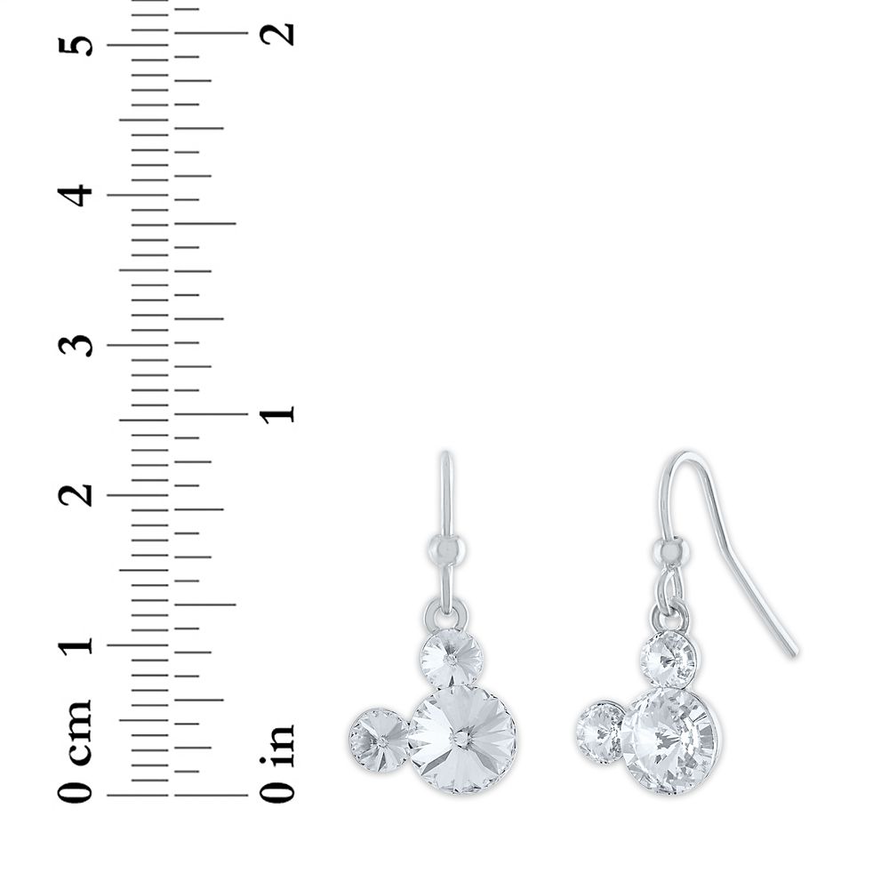 Mickey Mouse Crystal Icon Drop Earrings