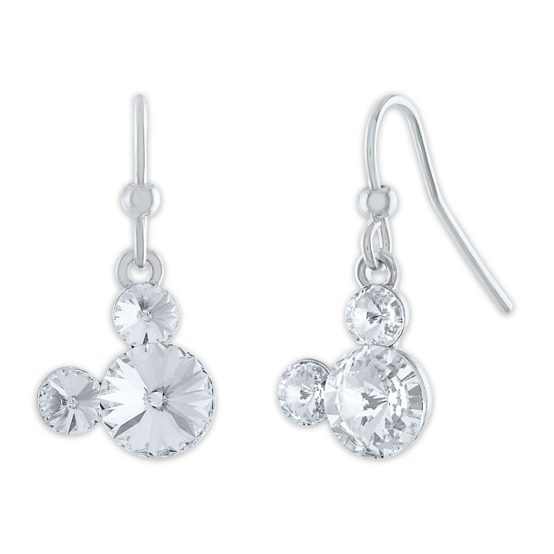 Mickey Mouse Crystal Icon Drop Earrings