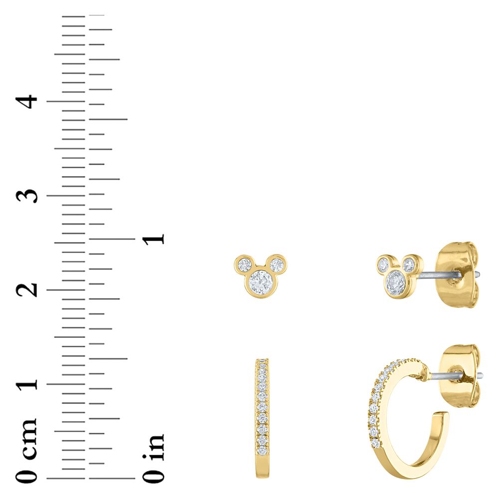 Mickey Mouse Stud and Hoop Earrings Set