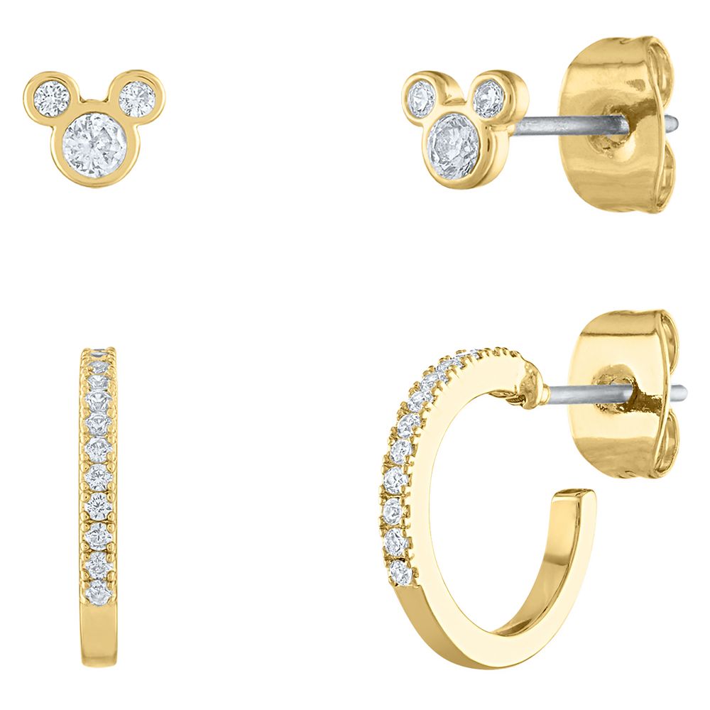 Mickey Mouse Stud and Hoop Earrings Set
