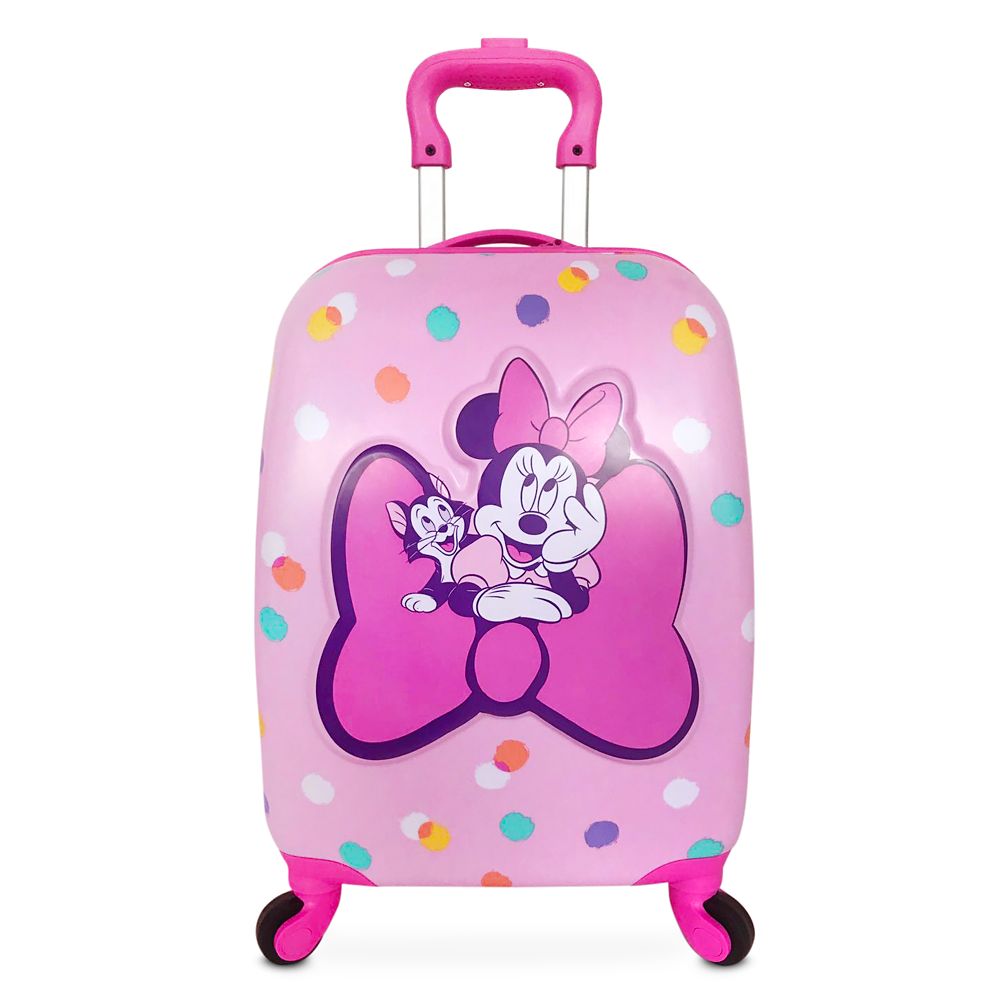 pink rolling luggage