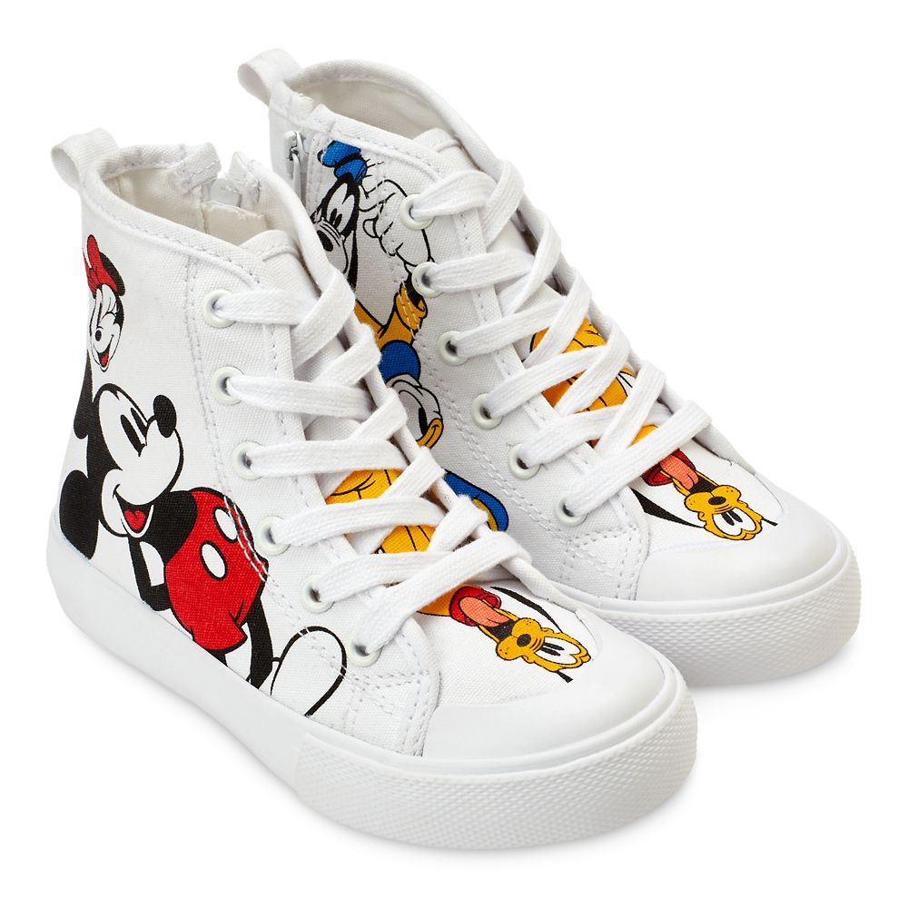 Details about   Disney Boy's Mickey Mouse Grey/ Black /Red High Top Sneakers Size 12 NWB 