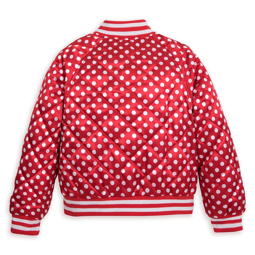 Minnie Mouse Polka Dot Varsity Jacket for Girls