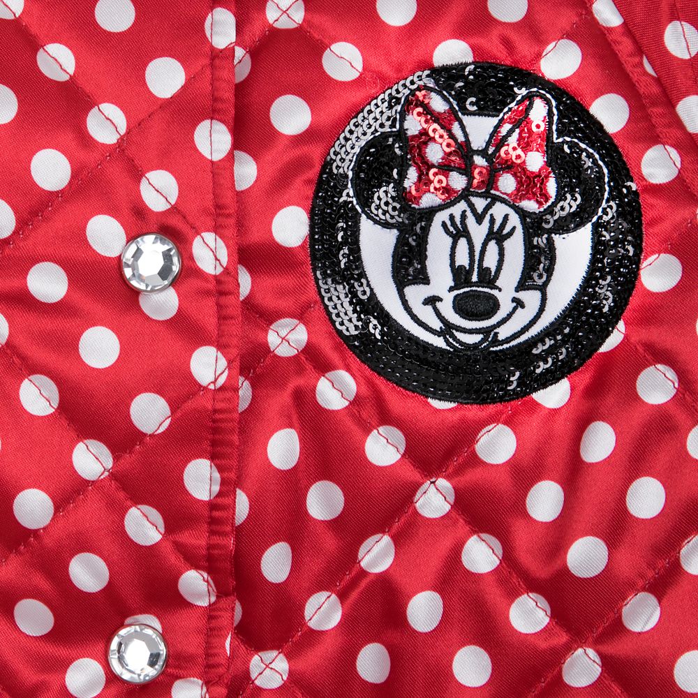 Minnie Mouse Polka Dot Varsity Jacket for Girls