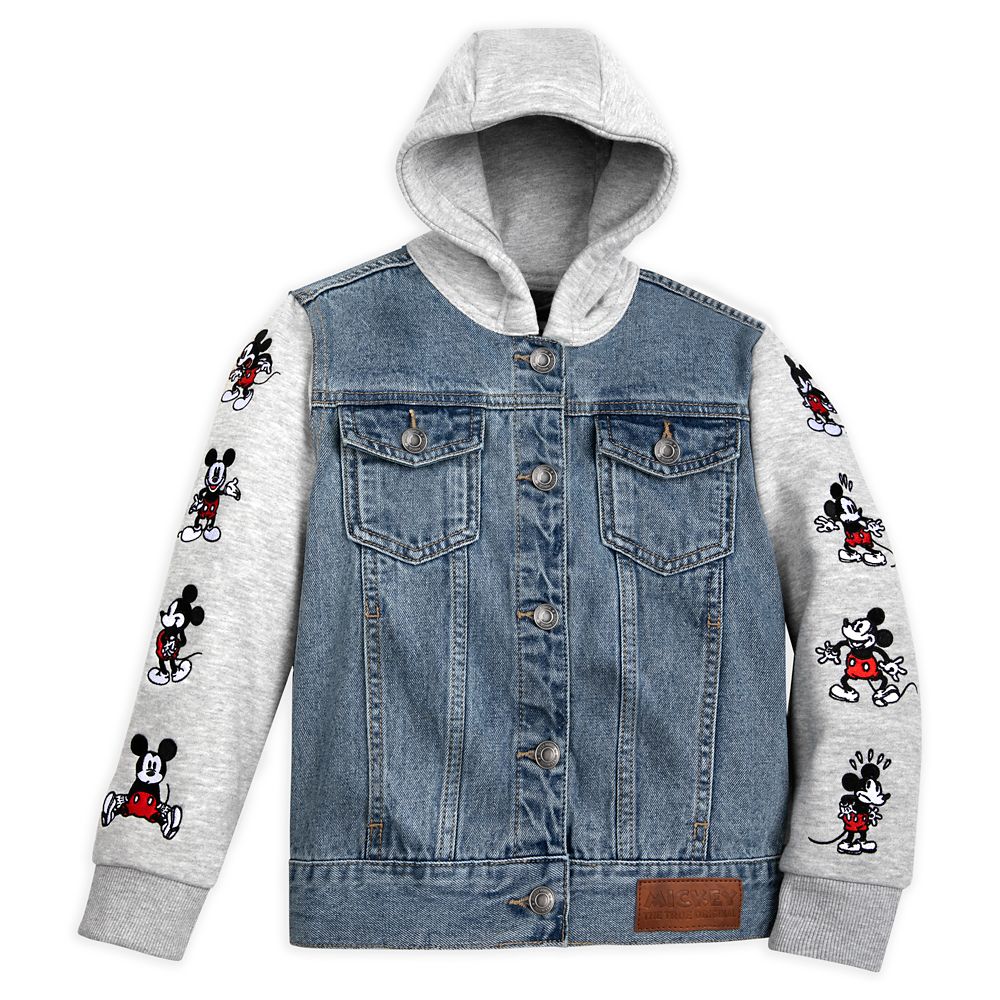 Mickey Mouse Hooded Denim Jacket for Kids