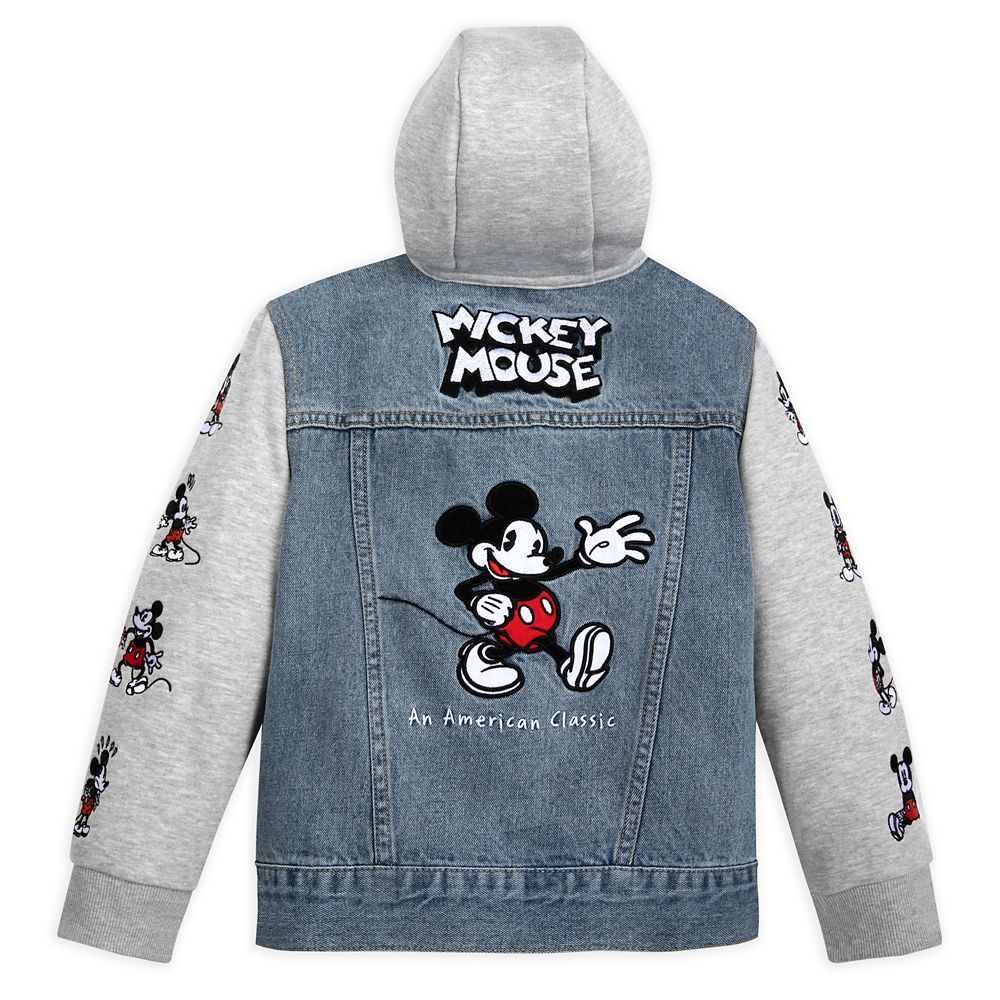 Mickey Mouse Hooded Denim Jacket for Kids