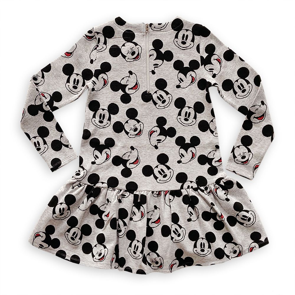 Mickey Mouse Grayscale Dress and Headband Set for Girls