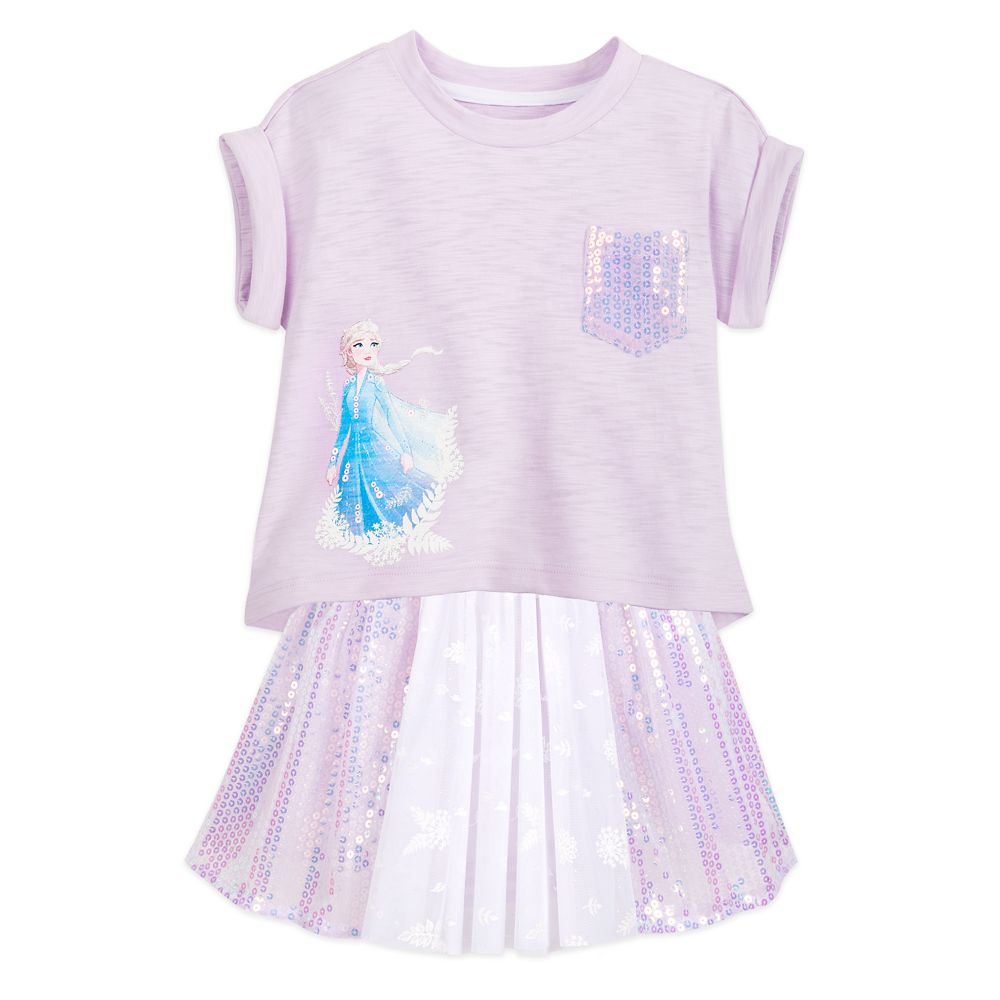 Elsa Shirt and Skirt Set for Girls