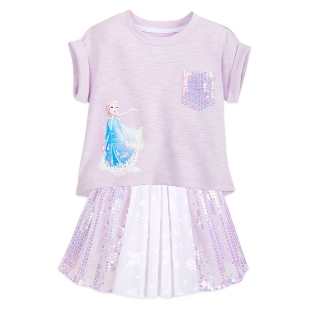 Elsa Shirt and Skirt Set for Girls