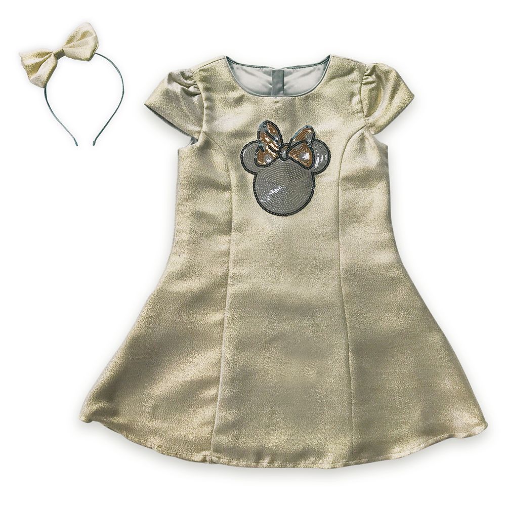 girls gold holiday dress