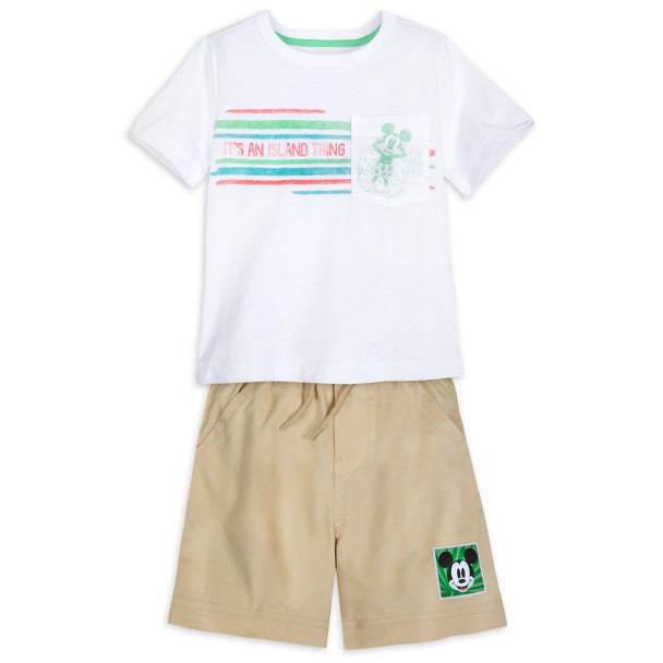 Mickey Mouse Tropical T-Shirt and Shorts Set for Boys