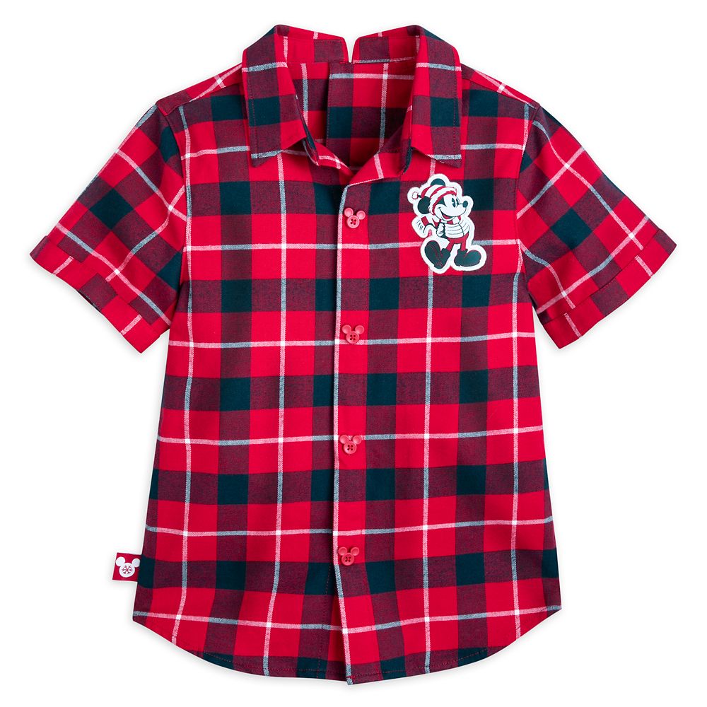 Mickey Mouse Holiday Adaptive Woven Shirt for Boys – Personalized