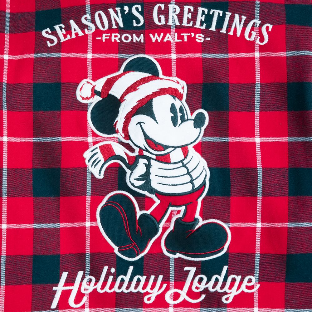 Mickey Mouse Holiday Long Sleeve Plaid Flannel Shirt for Kids – Personalized