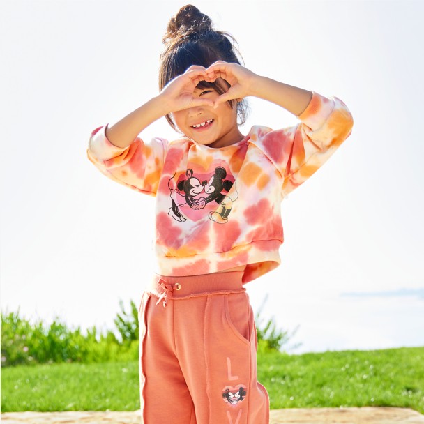 Mickey and Minnie Mouse Tie-Dye Sweatshirt for Kids