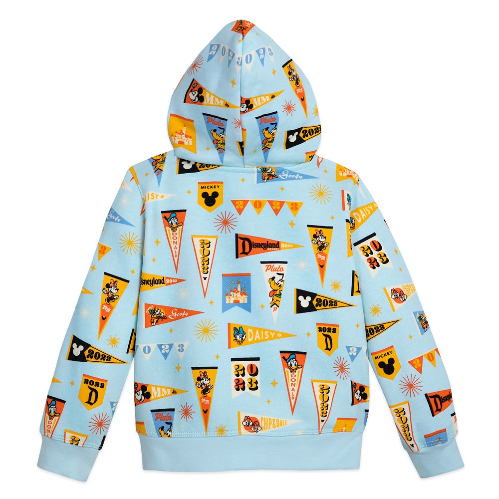Mickey Mouse and Friends Pennant Flag Zip Hoodie for Kids &ndash; Disneyland 2023