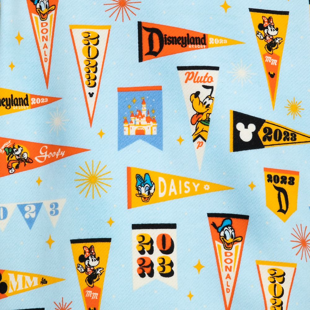 Mickey Mouse and Friends Pennant Flag Zip Hoodie for Kids &ndash; Disneyland 2023
