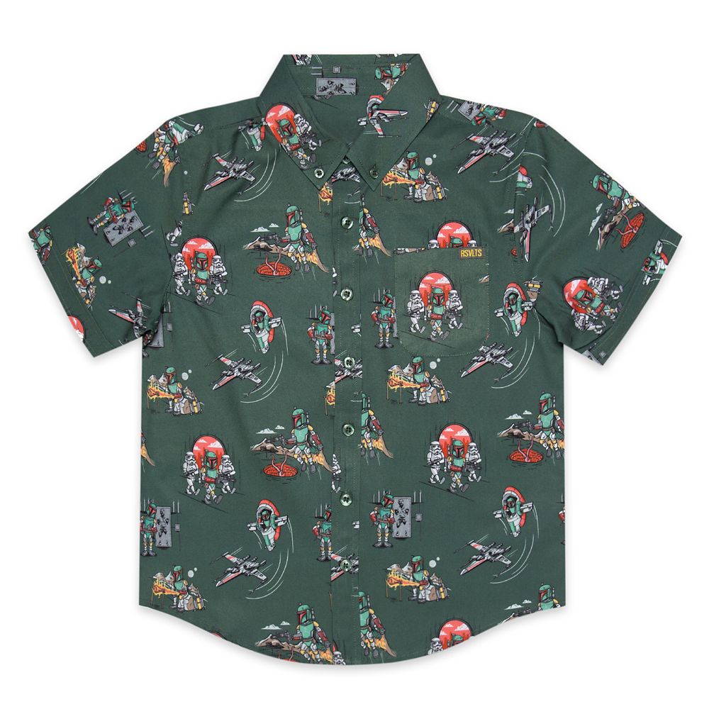 Boba Fett ”A Bounty Day” RSVLTS Short Sleeve Shirt for Kids with KUNUFLEX  – Star Wars here now