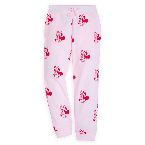 NWT Disney Parks Women's L Plus Jogger Pants Minnie Mouse Red Heathered.