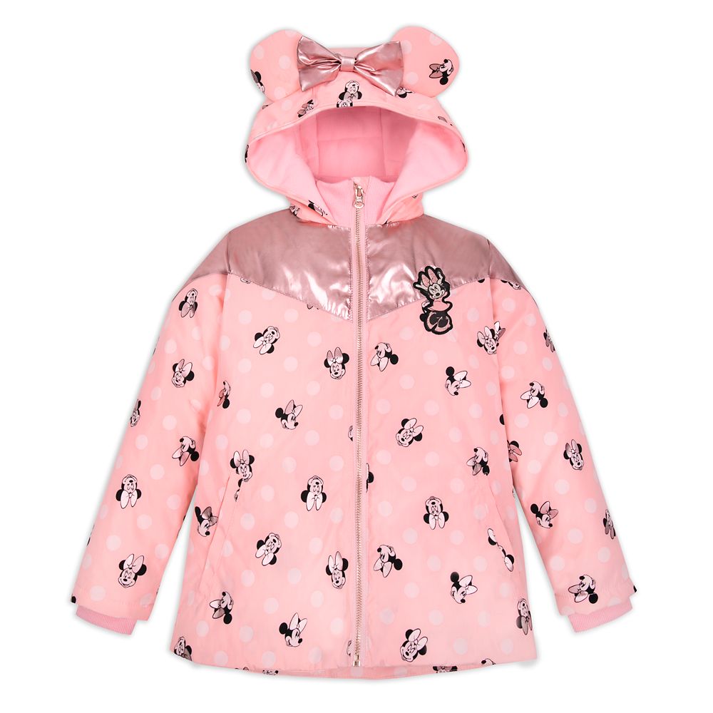 Waterproof Transparent Jacket with Hood and Buttons Minnie Mouse Disney Minnie Mouse Raincoat for Girls 