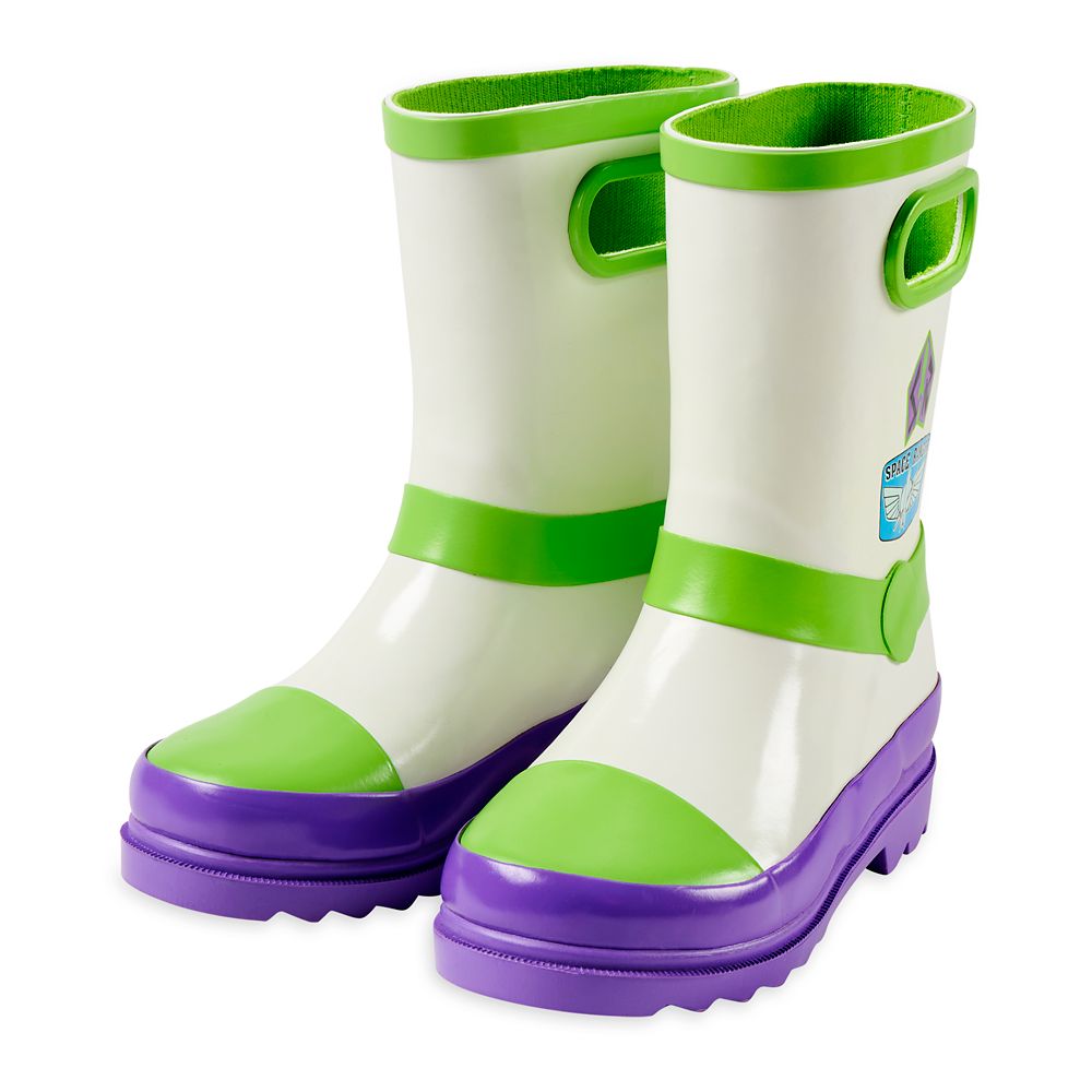 Disney Toy Story Kids Waterproof PVC Rainboots - Featuring Buzz Lightyear, Woody - Easy-On Handles - Toddler and Little Kid