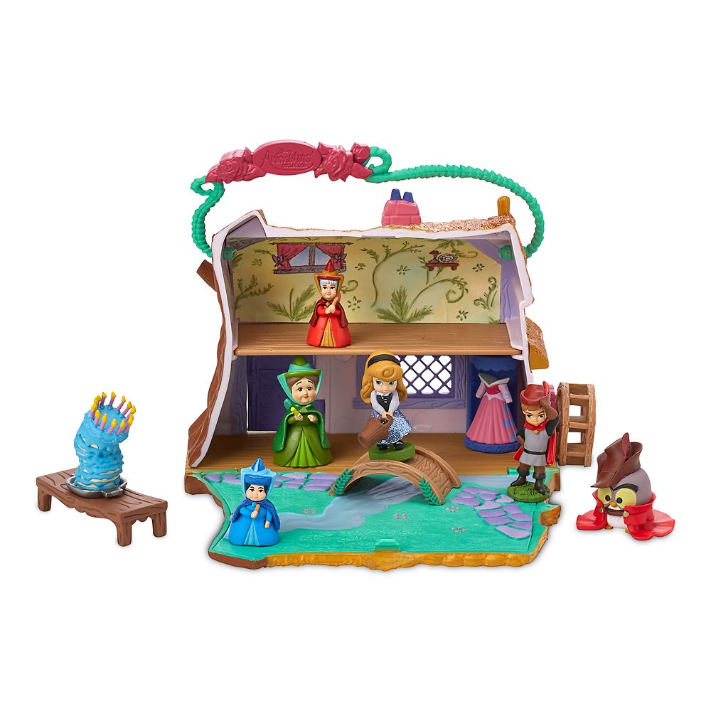 Disney Animators Littles Aurora Cottage Play Set Sleeping