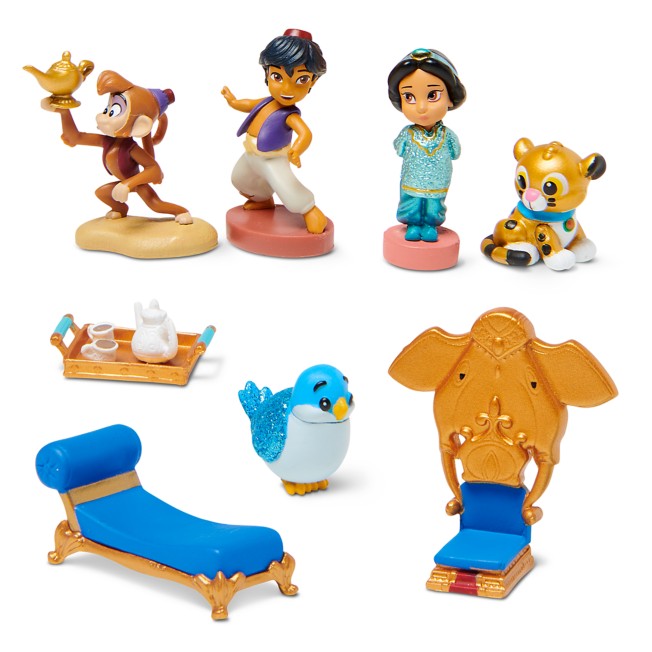 Disney Store Animators' Aladdin Jasmine & Pet Rajah Mini Doll Figure Playset NEW 