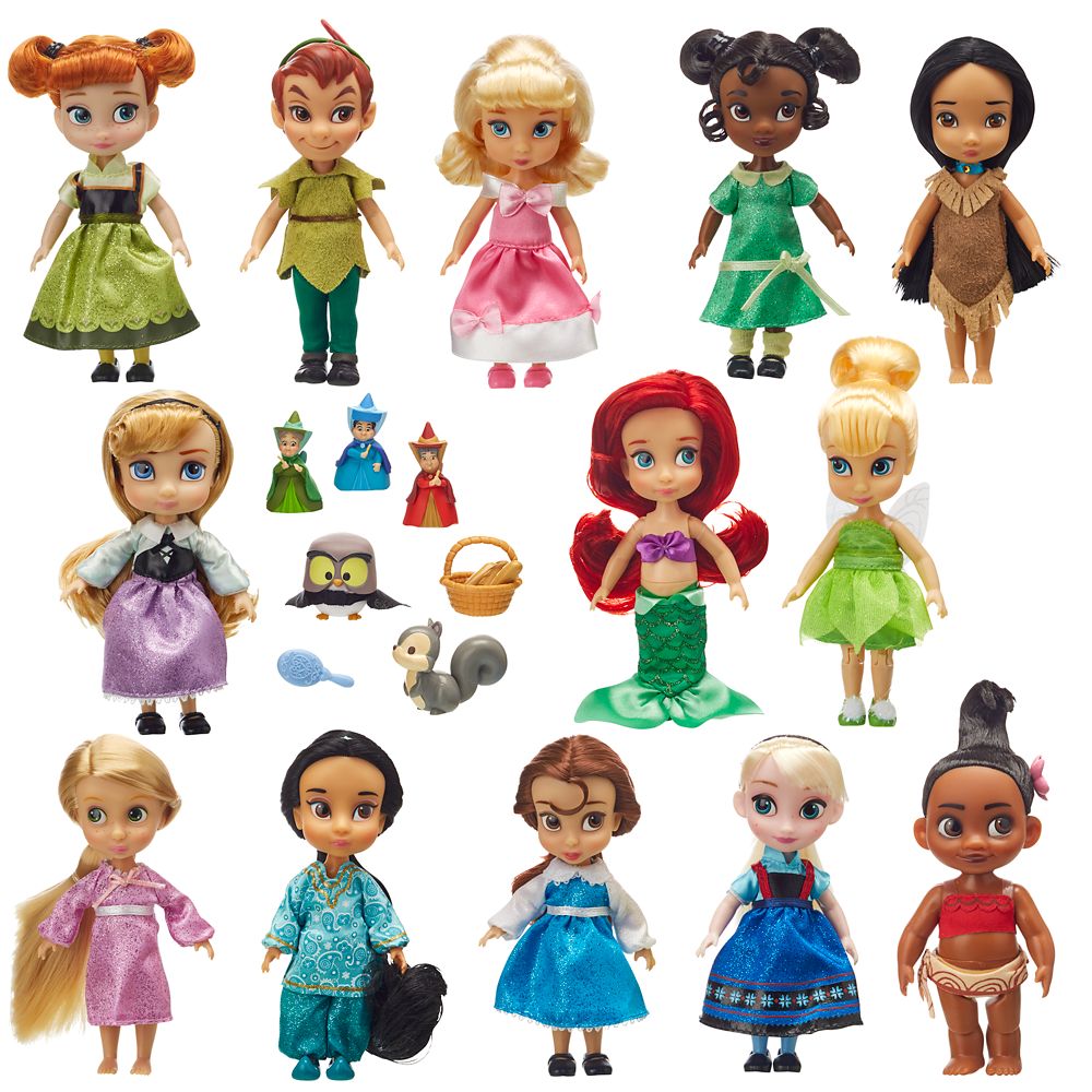 Disney Store Animator's Collection 5 Mini Toddler Doll Lot dolls Princess