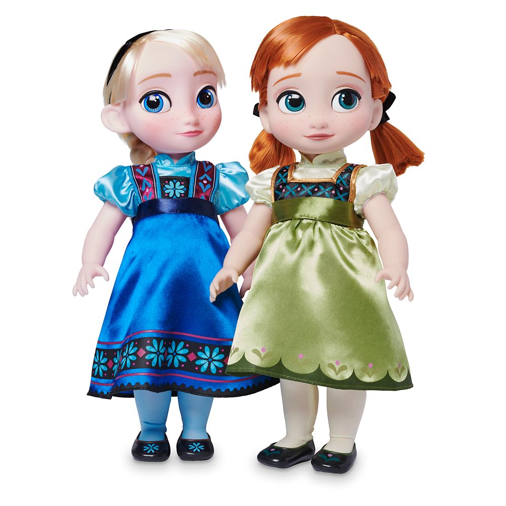 elsa and anna dolls playing