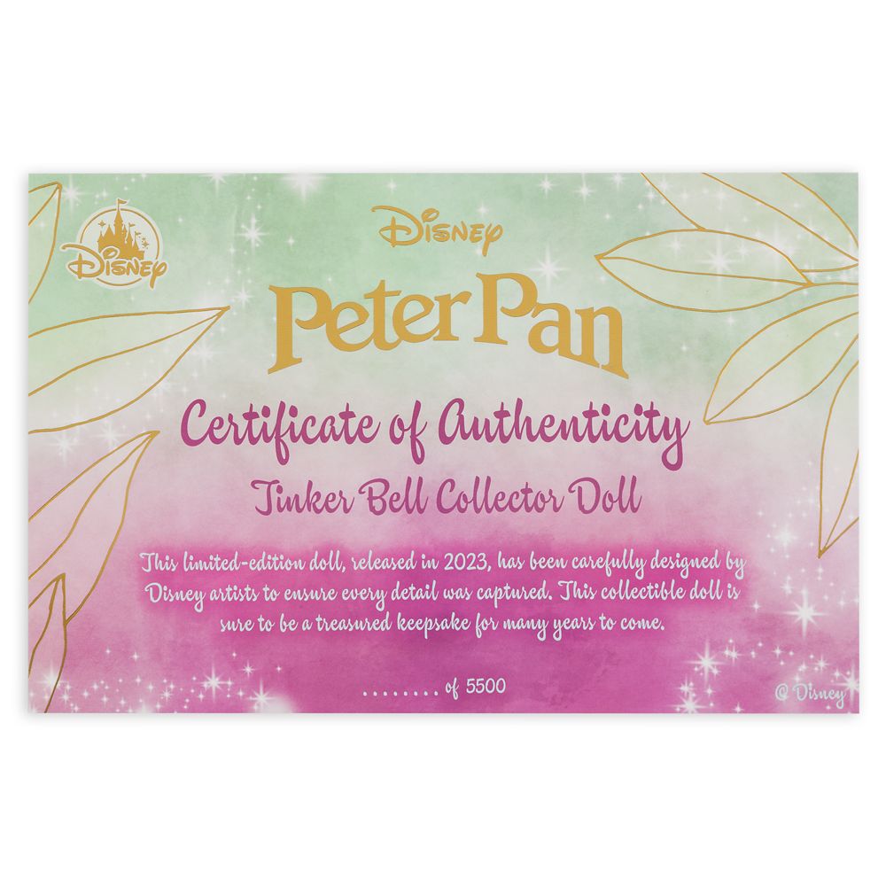 Tinker Bell Limited Edition Doll –  Peter Pan 70th Anniversary – 15 3/4''