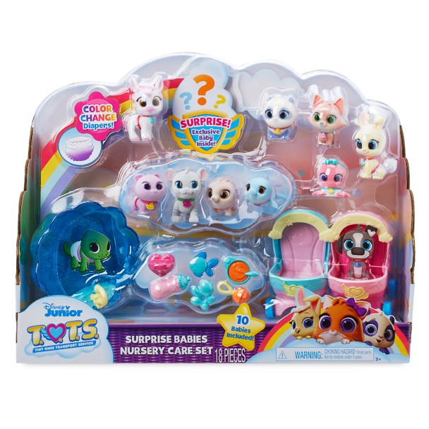 Disney Junior T.O.T.S. Surprise Babies Nursery Care Set, 18 pieces,  Officially Licensed Kids Toys for Ages 3 Up, Gifts and Presents