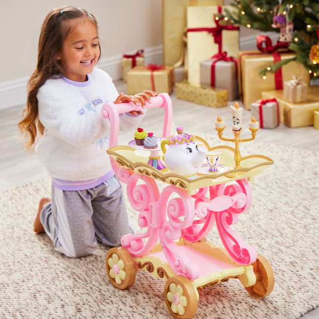 Disney Beauty and The Beast ''Be Our Guest'' Singing Tea Cart Play Set No Color 
