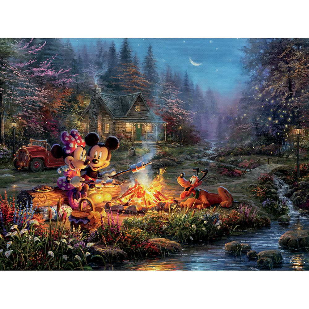 Mickey and Minnie Sweetheart Campfire Puzzle by Thomas Kinkade Studios
